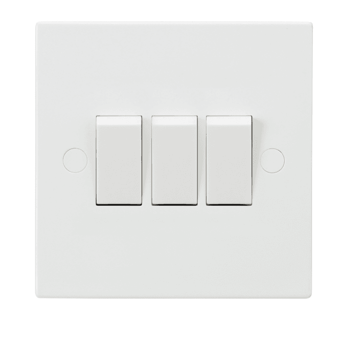 Knightsbridge Switches and Sockets SN4000 Square Edged 3G 2W Switch in White