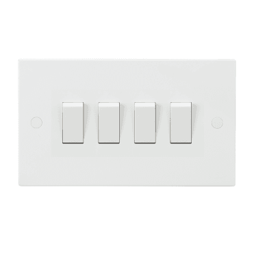 SN4100 Square Edged 4G 2W Switch in White