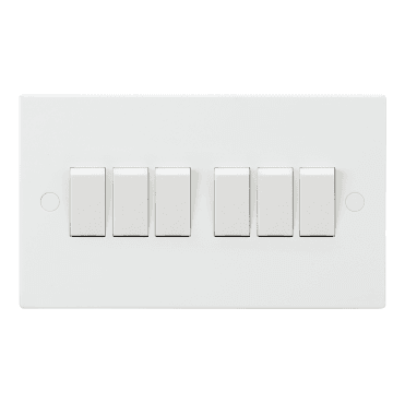 SN4200 Square Edged 6G 2W Switch in White