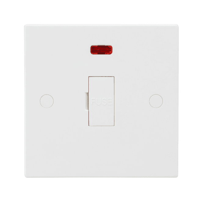 Knightsbridge Switches and Sockets SN6000N Square Edged 13a Fused Spur with Neon in White