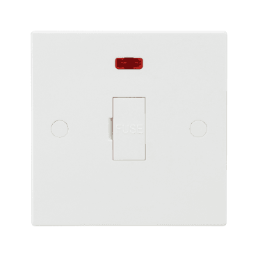 SN6000N Square Edged 13a Fused Spur with Neon in White