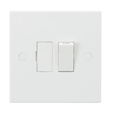 SN6300 Square Edged 13A Switched Fused Spur in White
