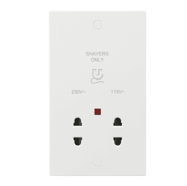 SN8900N Square Edged Dual Voltage Shaver Socket in White