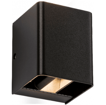 WAD12ABK Outdoor IP65 6W LED (3000k Warm White) Adjustable Up Down Wall Light in a Black Finish