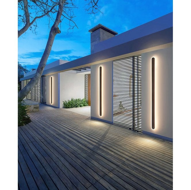 Linear L120-R Outdoor IP65 24w LED CCT 120cm  Wall Light in a Black Finish