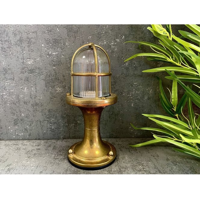 Lampfix Navigator 05845 Outdoor IP54 1 Light Small Post Light in a Raw Brass Finish