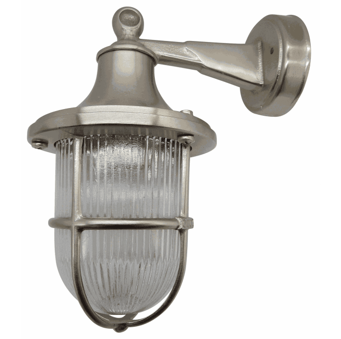 Lampfix Navigator 05961 Outdoor IP64 1 Light Wall Lantern in a Satin Nickel Finish