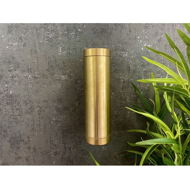 Lampfix Navigator 06294 Outdoor IP64 2 Light Up Down Wall Light in a Raw Brass Finish