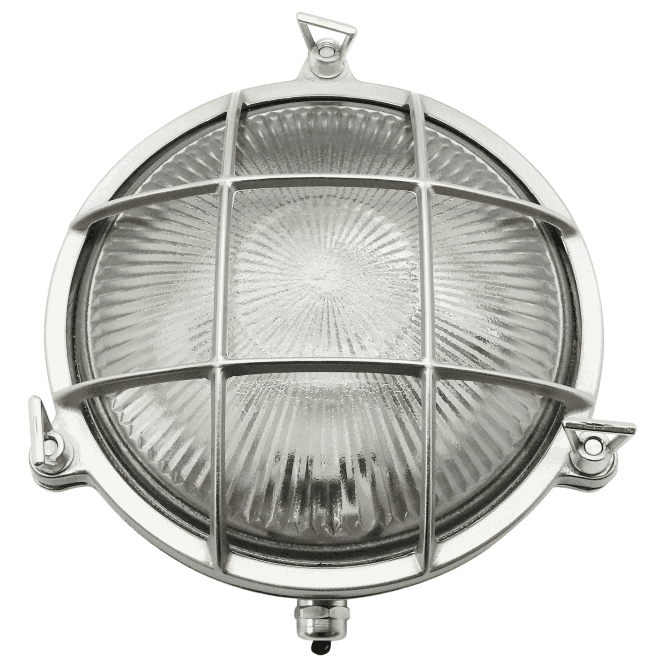 Lampfix Navigator 09000 Outdoor IP64 1 Light Small Porthole Bulkhead Light in a Satin Nickel Finish