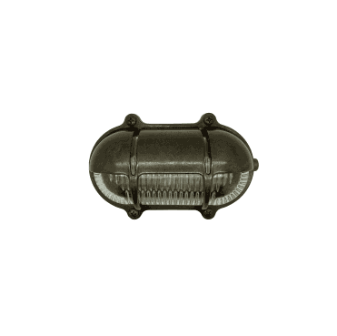 Navigator 09007 Outdoor IP64 1 Light Decorative Eyelid Bulkhead Light in an Antique Brass Finish