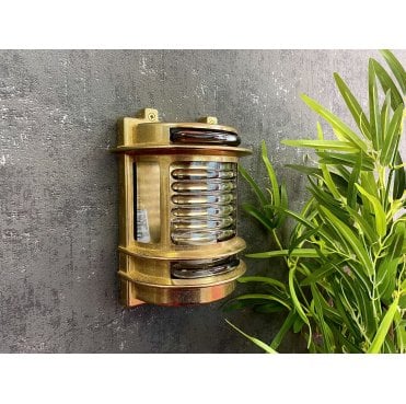Navigator 09017 Outdoor IP64 1 Light Wall Light in a Raw Brass Finish