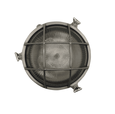 Navigator 09021 Outdoor IP64 1 Light  Large Porthole Bulkhead Light in a Satin Nickel Finish