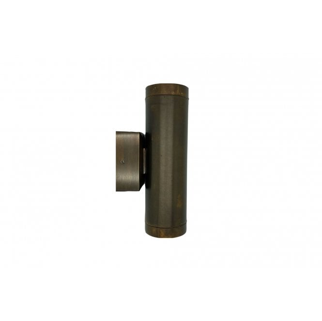 Lampfix Navigator 09081 Outdoor IP64 2 Light Up Down Wall Light in an Antique Brass Finish