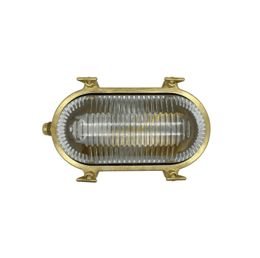 Navigator 09105 Outdoor IP64 1 Light Small Standard Plain Bulkhead Light in a Solid Brass Finish