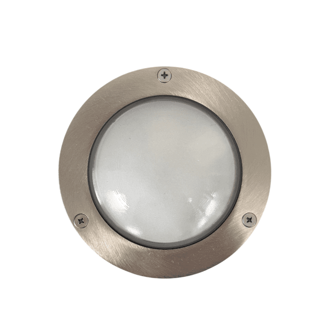 Lampfix Navigator 09115 Outdoor IP64 1 Light Compact Mini Circular Plain Bulkhead in a Satin Nickel Finish