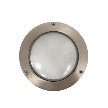Navigator 09115 Outdoor IP64 1 Light Compact Mini Circular Plain Bulkhead in a Satin Nickel Finish