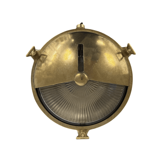 Lampfix Navigator 09117 Outdoor IP64 1 Light Eyelid Porthole Bulkhead in a Raw Brass Finish