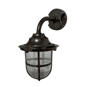 Navigator 09122 Outdoor IP64 1 Light Goose Neck Wall Lantern in an Antique Brass Finish