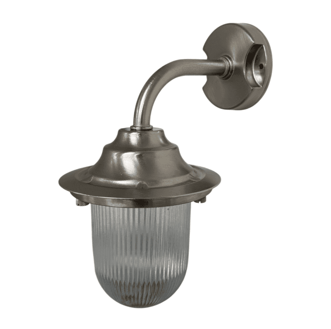 Lampfix Navigator 09127 Outdoor IP64 1 Light Goose Neck Plain Wall Lantern in a Satin Nickel Finish