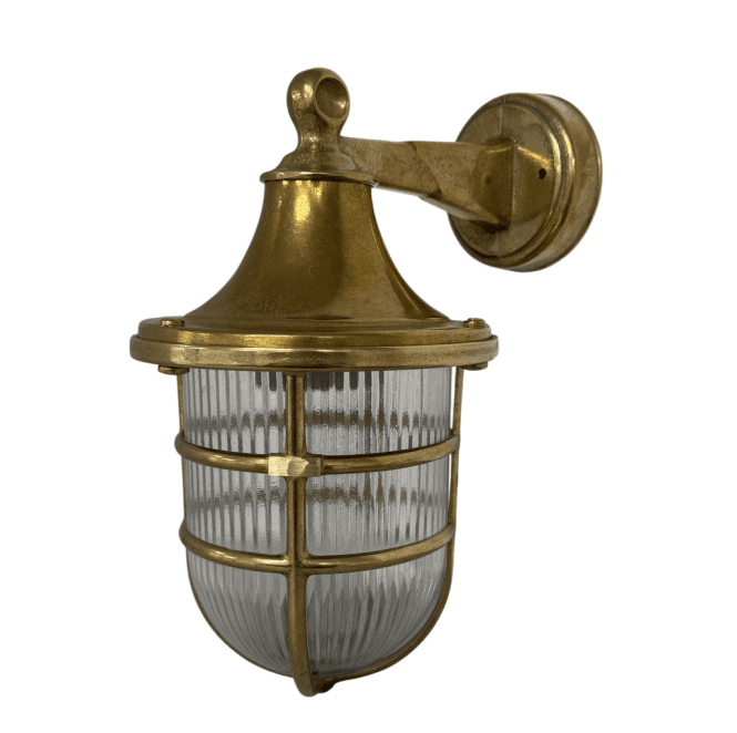 Lampfix Navigator 09129 Outdoor IP64 1 Light Large Wall Lantern in a Raw Brass Finish