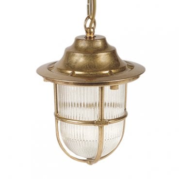 Navigator 09130 Outdoor IP54 1 Light Pendant Lantern in a Raw Brass Finish