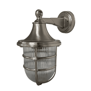 Navigator 09133 Outdoor IP64 1 Light Large Wall Lantern in a Satin Nickel Finish