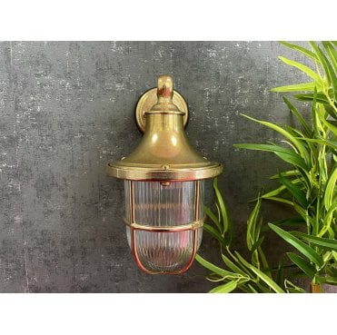Navigator 09137 Outdoor IP64 1 Light Wall Lantern in a Raw Brass Finish