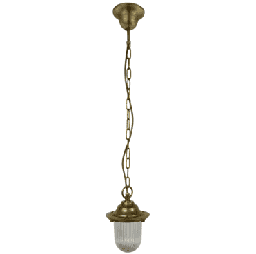 Navigator 09149 Outdoor IP54 1 Light Plain Pendant Lantern in a Raw Brass Finish