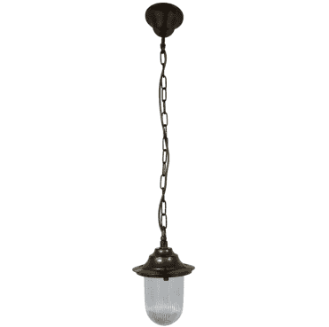 Navigator 09150 Outdoor IP54 1 Light Plain Pendant Lantern in an Antique Brass Finish