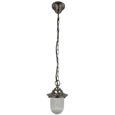 Navigator 09151 Outdoor IP54 1 Light Plain Pendant Lantern in a Satin Nickel Finish