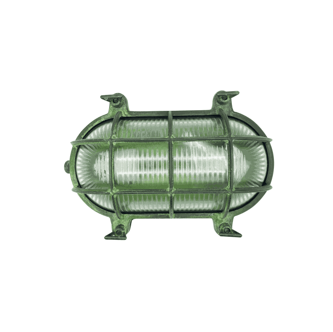 Lampfix Navigator 09182 Outdoor IP64 1 Light Large Standard Bulkhead Light in a Verdigris Finish