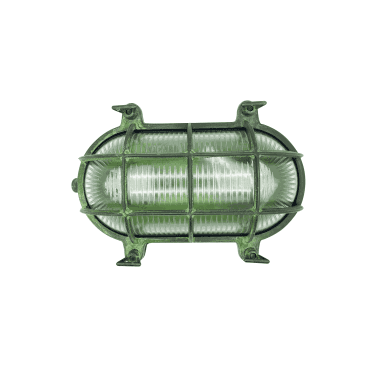 Navigator 09182 Outdoor IP64 1 Light Large Standard Bulkhead Light in a Verdigris Finish