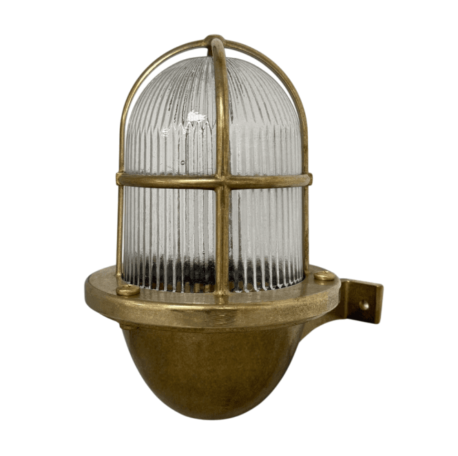Lampfix Navigator 09184 Outdoor IP64 1 Light Small Wall Uplight lantern in a Raw Brass Finish