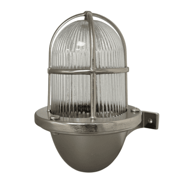 Navigator 09186 Outdoor IP64 1 Light Small Wall Uplight Lantern in a Satin Nickel Finish