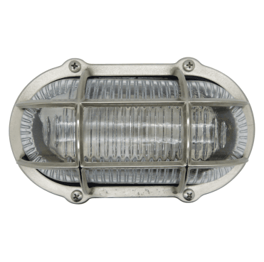 Navigator 09303 Outdoor IP64 1 Light Commercial Slimline Bulkhead Line in a Satin Nickel Finish