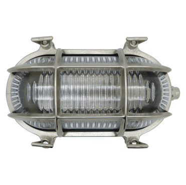 Navigator 09304 Outdoor IP64 1 Light Small Standard Bulkhead Light in a Satin Nickel Finish