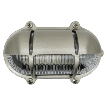 Navigator 09305 Outdoor IP64 1 Light Decorative Eyelid Bulkhead Light in a Satin Nickel Finish