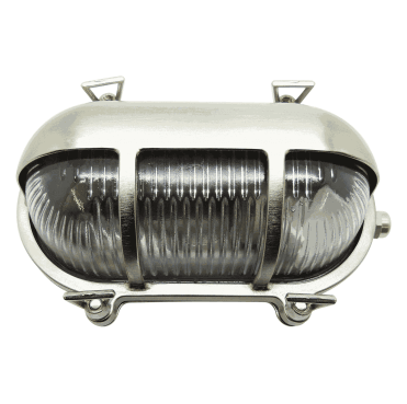 Navigator 09306 Outdoor IP64 1 Light Eyelid Bulkhead Light in a Satin Nickel Finish