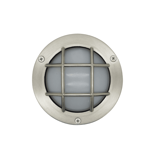 Lampfix Navigator 09307 Outdoor IP64 1 Light Compact Mini Circular Bulkhead Light in a Satin Nickel Finish