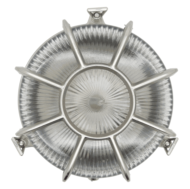Lampfix Navigator 09311 Outdoor IP64 1 Light Extra Large Radial Porthole Bulkhead Light in a Satin Nickel Finish