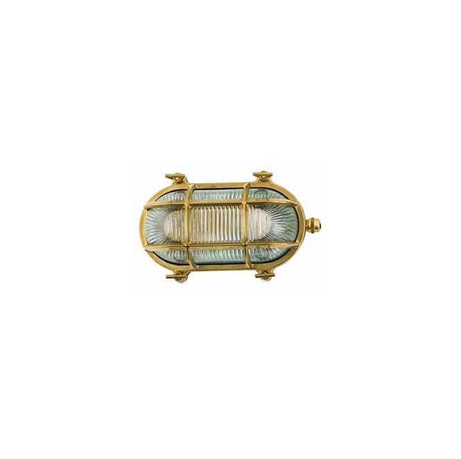 Lampfix Navigator 09606 Outdoor IP64 1 Light Small Standard Bulkhead Light in a Raw Brass Finish