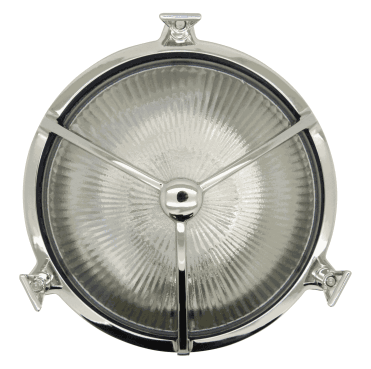 Navigator 09708 Outdoor IP64 1 Light Trident Porthole Bulkhead Light in a Mirror Nickel Finish
