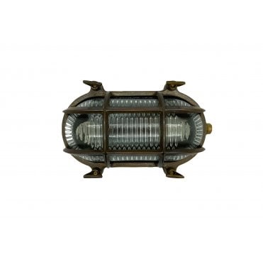Navigator 09713 Outdoor IP64 1 Light Small Standard Bulkhead Light in an Antique Brass Finish