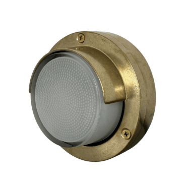 Navigator 09748 Outdoor IP64 1 Light Eyelid Compact Mini Walkway Light in a Raw Brass Finish