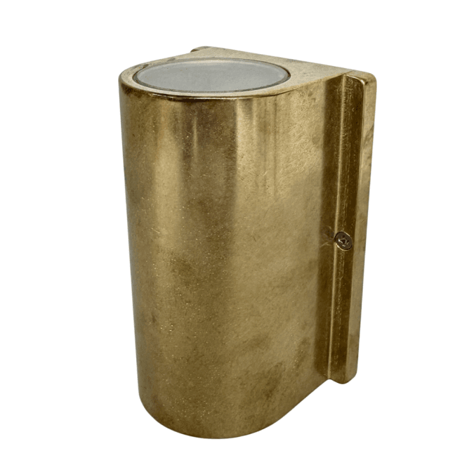 Lampfix Navigator 09785 Outdoor IP44 2 Light Up Down Flush Wall Light in a Raw Brass Finish