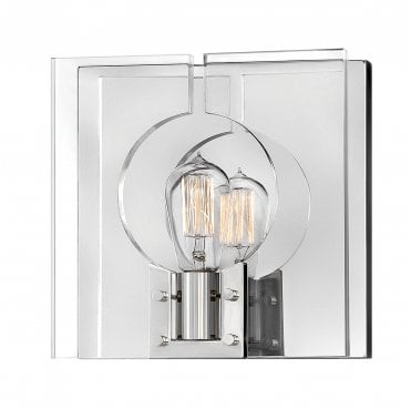 QN-LUDLOW1-PN Ludlow 1 Light Wall Light in a Polished Nickel Finish