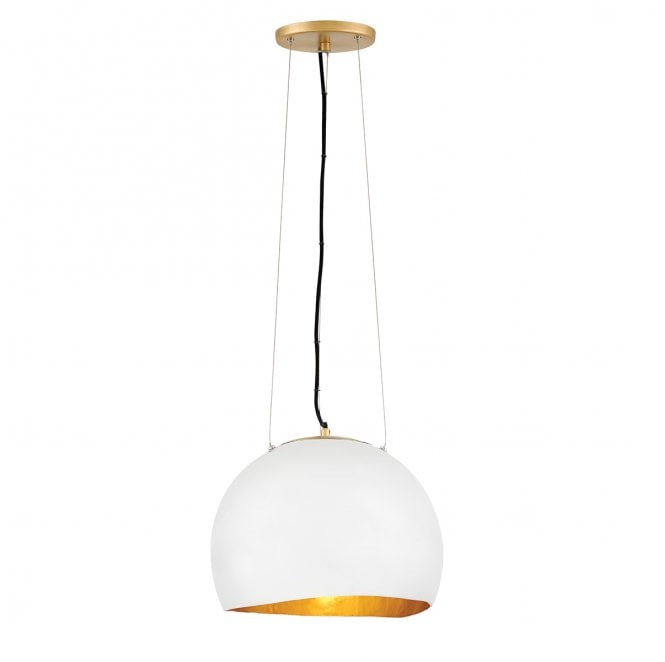 Lisa McDennon by Hinkley QN-NULA-1P Nula 1 Light Large Pendant in a Shell White and Luxe Gold Finish
