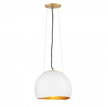 QN-NULA-1P Nula 1 Light Large Pendant in a Shell White and Luxe Gold Finish