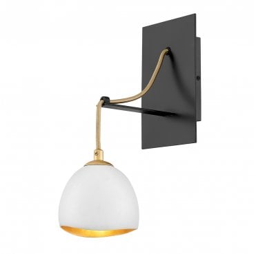 QN-NULA1 Nula 1 Light Wall Light in a Shell White and Luxe Gold Finish
