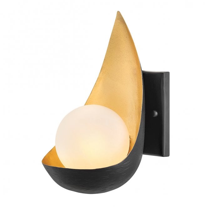 Lisa McDennon by Hinkley QN-REN1 Ren 1 Light Wall Light in a Matt Black and Gold Finish